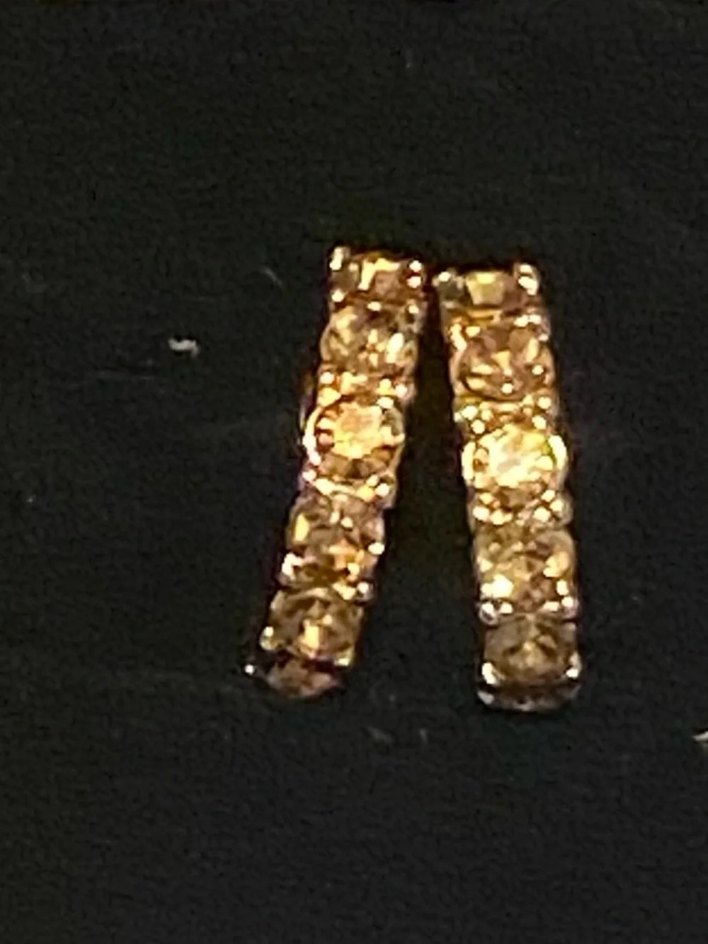 JTV Gold Tone Multi-Color Crystal Huggie Hoop Earring Lot Set of 5 Pairs